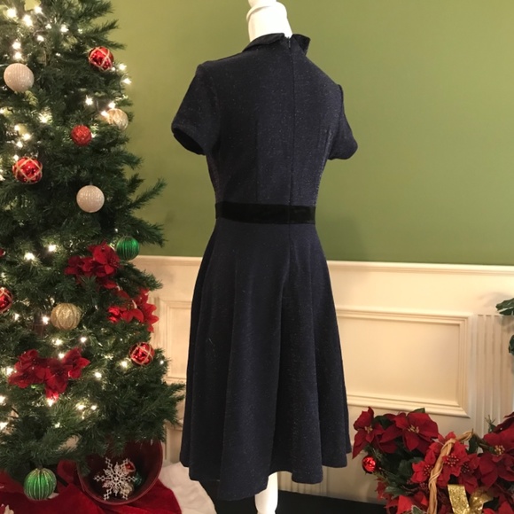 Blue Retro 50s Peter Pan style dress - Picture 3 of 5